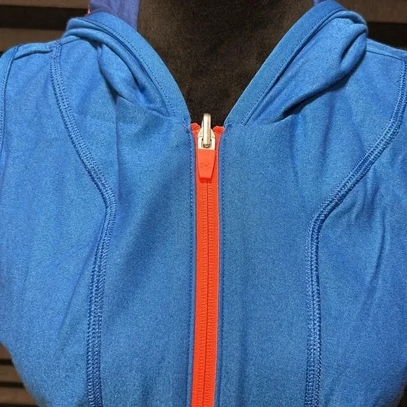 Under Armour Girls Youth Blue & Orange Hooded Zip Front Reversible‎ Vest YXL - Picture 6 of 12